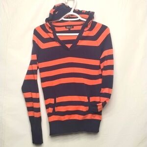 Mandarine & co large v neck hoodie sweatshirt w stretch waist n wrists for women